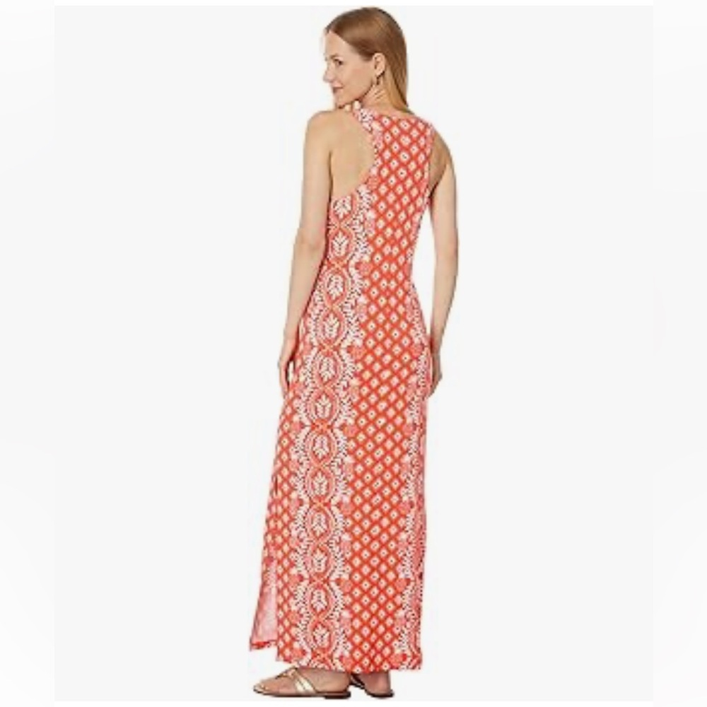 NWT Lilly Pulitzer Ulla Fitted Maxi Dress Flamingo Feather Harbor View SZ.SMALL - Picture 2 of 16